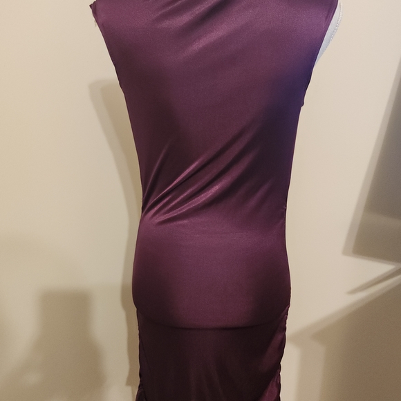 Charlotte Russe Satin Midi Dress in Rich Purple - Picture 3 of 3